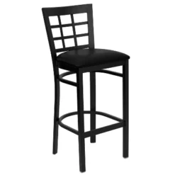 Flash Furniture Black Window Back Metal Restaurant Barstool -Flash Furniture GUEST e47f989d 97f4 445c a810 34a328302480
