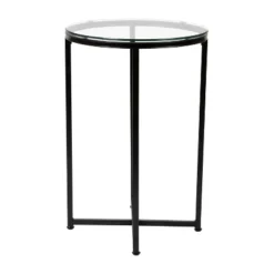 Flash Furniture Greenwich Collection End Table - Modern Clear Glass Accent Table With Crisscross Matte Black Frame 16 Flash Furniture Greenwich Collection End Table - Modern Clear Glass Accent Table With Crisscross Matte Black Frame -Flash Furniture GUEST e48fe935 8c2a 4aea be06 38df54a4556c