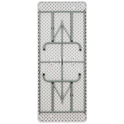 Flash Furniture 6-Foot Height Adjustable Granite White Plastic Folding Table 6 Flash Furniture 6-Foot Height Adjustable Granite White Plastic Folding Table - Image 6