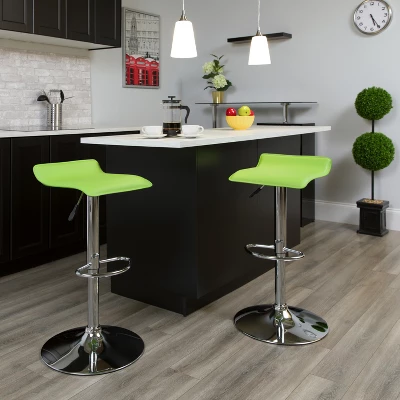 Flash Furniture Contemporary Vinyl Adjustable Height Barstool With Solid Wave Seat And Chrome Base 12 Flash Furniture Contemporary Vinyl Adjustable Height Barstool With Solid Wave Seat And Chrome Base - Image 12