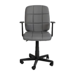 Flash Furniture Mid-Back Gray Quilted Vinyl Swivel Task Office Chair With Arms 14 Flash Furniture Mid-Back Gray Quilted Vinyl Swivel Task Office Chair With Arms -Flash Furniture GUEST e6816f43 b3ab 4c57 bc88 7b3cb7acd841