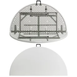 Flash Furniture 5-Foot Round Bi-Fold White Plastic Folding Table With Carrying Handle 7 Flash Furniture 5-Foot Round Bi-Fold White Plastic Folding Table With Carrying Handle -Flash Furniture GUEST e7f7fe5a d306 4622 8f13 c29f55654bf8