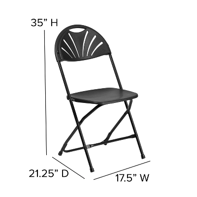 Flash Furniture 8 Pack HERCULES Series 650 Lb. Capacity Plastic Fan Back Folding Chair 4 Flash Furniture 8 Pack HERCULES Series 650 Lb. Capacity Plastic Fan Back Folding Chair - Image 4