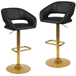 Flash Furniture Contemporary Vinyl Adjustable Height Barstool With Rounded Mid-Back, Set Of 2 24 Flash Furniture Contemporary Vinyl Adjustable Height Barstool With Rounded Mid-Back, Set Of 2 -Flash Furniture GUEST e982c99e 1a4e 4cb4 9426 dffeeabd3528