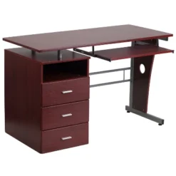 Flash Furniture Computer Desk With Three Drawer Single Pedestal And Pull-Out Keyboard Tray -Flash Furniture GUEST ea14df6e 3a88 4c5e ac57 f19787adc7bb