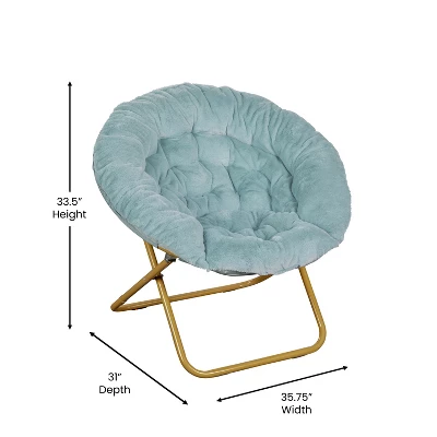 Flash Furniture Gwen 38" Oversize Portable Faux Fur Folding Saucer Moon Chair For Dorm And Bedroom 7 Flash Furniture Gwen 38" Oversize Portable Faux Fur Folding Saucer Moon Chair For Dorm And Bedroom - Image 7