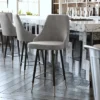 Flash Furniture Commercial Gray LeatherSoft Counter Height Stools With Chrome Accents - 2 Pack