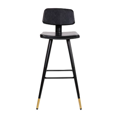 Flash Furniture Kora Commercial Grade Low Back Barstools-LeatherSoft Upholstery-Iron Frame-Integrated Footrest-Gold Tipped Legs-Set Of 2 11 Flash Furniture Kora Commercial Grade Low Back Barstools-LeatherSoft Upholstery-Iron Frame-Integrated Footrest-Gold Tipped Legs-Set Of 2 - Image 11