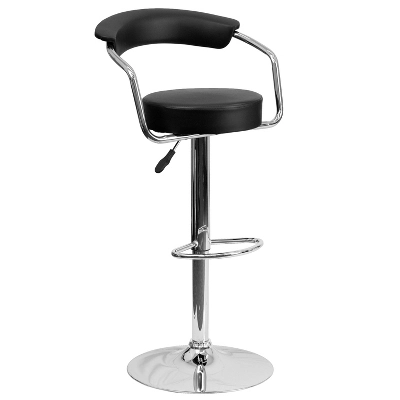Flash Furniture Contemporary Vinyl Adjustable Height Barstool With Arms And Chrome Base 10 Flash Furniture Contemporary Vinyl Adjustable Height Barstool With Arms And Chrome Base - Image 10