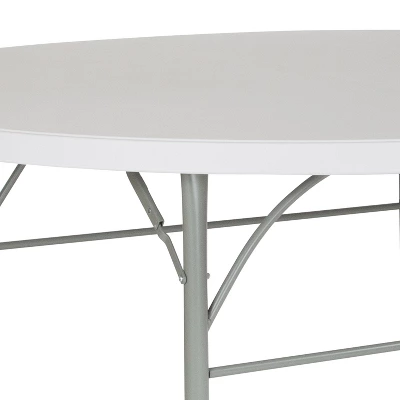 Flash Furniture 6-Foot Round Bi-Fold Granite White Plastic Banquet And Event Folding Table With Carrying Handle 5 Flash Furniture 6-Foot Round Bi-Fold Granite White Plastic Banquet And Event Folding Table With Carrying Handle - Image 5