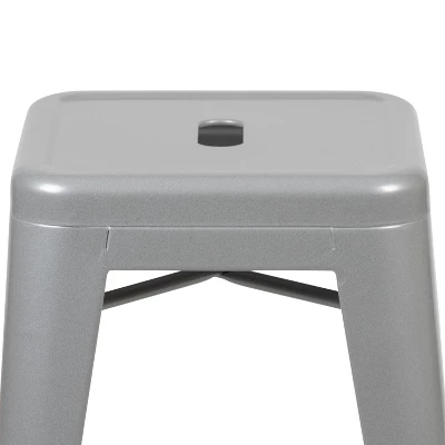 Flash Furniture 24" High Metal Counter-Height, Indoor Bar Stool - Stackable Set Of 4 3 Flash Furniture 24" High Metal Counter-Height, Indoor Bar Stool - Stackable Set Of 4 - Image 3