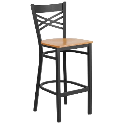 Flash Furniture Black ''X'' Back Metal Restaurant Barstool 12 Flash Furniture Black ''X'' Back Metal Restaurant Barstool - Image 12