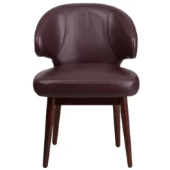Flash Furniture Comfort Back Series Side Reception Chair With Walnut Legs