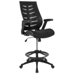 Flash Furniture High Back Mesh Spine-Back Ergonomic Drafting Chair With Adjustable Foot Ring And Adjustable Flip-Up Arms 25 Flash Furniture High Back Mesh Spine-Back Ergonomic Drafting Chair With Adjustable Foot Ring And Adjustable Flip-Up Arms -Flash Furniture GUEST ee2a2e6e f399 463c 9c93 ce8063870fbc