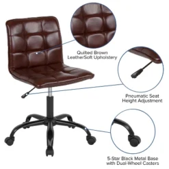 Flash Furniture Sorrento Home And Office Armless Task Office Chair With Tufted Back/Seat -Flash Furniture GUEST ee54d747 8c23 413f 8acc 9856ec6fe4ef