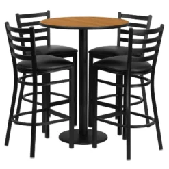 Flash Furniture 30'' Round Laminate Table Set With Round Base And 4 Ladder Back Metal Barstools 9 Flash Furniture 30'' Round Laminate Table Set With Round Base And 4 Ladder Back Metal Barstools -Flash Furniture GUEST eeb3dc01 fb51 4675 b1d1 21b405196e40