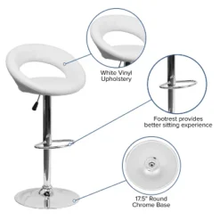 Flash Furniture Contemporary Vinyl Rounded Orbit-Style Back Adjustable Height Barstool With Chrome Base 23 Flash Furniture Contemporary Vinyl Rounded Orbit-Style Back Adjustable Height Barstool With Chrome Base -Flash Furniture GUEST ef7db7bf 25bf 44f7 abf4 5b19e294a418