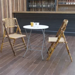 Flash Furniture 2-Foot Round Granite White Plastic Folding Table