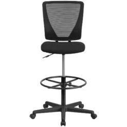 Flash Furniture Ergonomic Mid-Back Mesh Drafting Chair With Black Fabric Seat And Adjustable Foot Ring -Flash Furniture GUEST f0347d9c 7684 4134 9b85 eab0146fac20