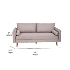 Flash Furniture Evie Mid-Century Modern Sofa With Fabric Upholstery & Solid Wood Legs 11 Flash Furniture Evie Mid-Century Modern Sofa With Fabric Upholstery & Solid Wood Legs -Flash Furniture GUEST f0b2fdb8 4eb3 4244 b003 901c910051d2