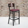 Flash Furniture Black Decorative 3 Circle Back Metal Restaurant Barstool