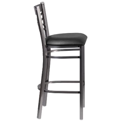 Flash Furniture Clear Coated ''X'' Back Metal Restaurant Barstool 7 Flash Furniture Clear Coated ''X'' Back Metal Restaurant Barstool - Image 7