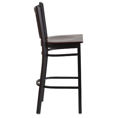 Flash Furniture Black Vertical Back Metal Restaurant Barstool 3 Flash Furniture Black Vertical Back Metal Restaurant Barstool - Image 3