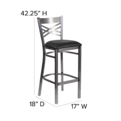 Flash Furniture Clear Coated ''X'' Back Metal Restaurant Barstool 14 Flash Furniture Clear Coated ''X'' Back Metal Restaurant Barstool -Flash Furniture GUEST f25d98c1 a908 4474 8748 85af93d0f0e0
