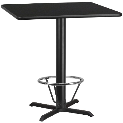 Flash Furniture 42'' Square Laminate Table Top With 33'' X 33'' Bar Height Table Base And Foot Ring 5 Flash Furniture 42'' Square Laminate Table Top With 33'' X 33'' Bar Height Table Base And Foot Ring - Image 5