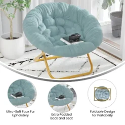 Flash Furniture Gwen 38" Oversize Portable Faux Fur Folding Saucer Moon Chair For Dorm And Bedroom 18 Flash Furniture Gwen 38" Oversize Portable Faux Fur Folding Saucer Moon Chair For Dorm And Bedroom -Flash Furniture GUEST f36e8eea 338b 498f bcf0 6f59e0935afb