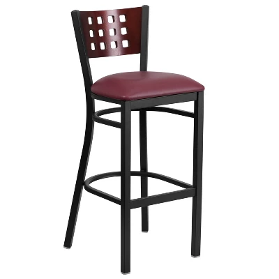 Flash Furniture Black Decorative Cutout Back Metal Restaurant Barstool 6 Flash Furniture Black Decorative Cutout Back Metal Restaurant Barstool - Image 6