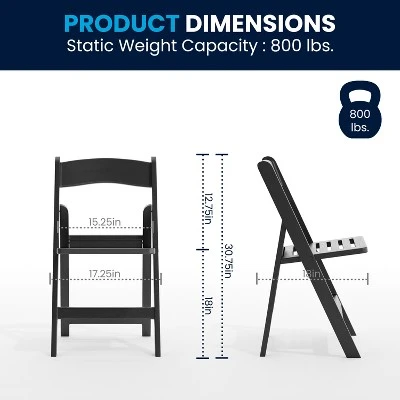 Flash Furniture 2 Pack HERCULES Series 800 Lb. Capacity Resin Folding Chair With Slatted Seat 2 Flash Furniture 2 Pack HERCULES Series 800 Lb. Capacity Resin Folding Chair With Slatted Seat - Image 2