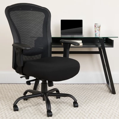 Flash Furniture HERCULES Series 24/7 Intensive Use Big & Tall 400 Lb. Rated Black Mesh Multifunction Synchro-Tilt Ergonomic Office Chair 1 Flash Furniture HERCULES Series 24/7 Intensive Use Big & Tall 400 Lb. Rated Black Mesh Multifunction Synchro-Tilt Ergonomic Office Chair