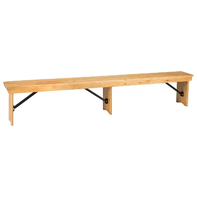 Flash Furniture HERCULES Series 8' X 12'' Solid Pine Folding Farm Bench With 3 Legs 14 Flash Furniture HERCULES Series 8' X 12'' Solid Pine Folding Farm Bench With 3 Legs - Image 14