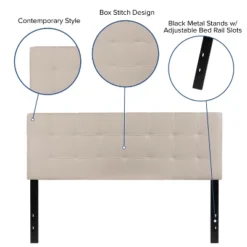 Flash Furniture Bedford Tufted Upholstered Queen Size Headboard In Beige Fabric 9 Flash Furniture Bedford Tufted Upholstered Queen Size Headboard In Beige Fabric -Flash Furniture GUEST f81a8ac2 37c2 42d6 953f d46004174bb0