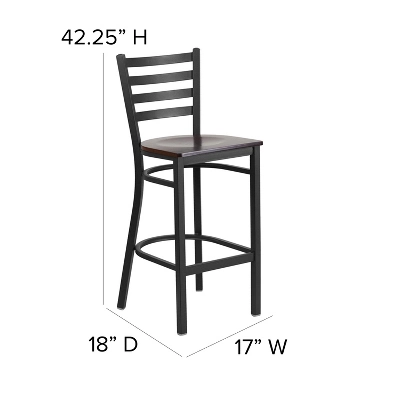 Flash Furniture Black Ladder Back Metal Restaurant Barstool 3 Flash Furniture Black Ladder Back Metal Restaurant Barstool - Image 3