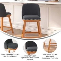 Flash Furniture Julia Set Of 2 Transitional Upholstered Counter Stools With Nailhead Trim And Solid Wood Frames 18 Flash Furniture Julia Set Of 2 Transitional Upholstered Counter Stools With Nailhead Trim And Solid Wood Frames -Flash Furniture GUEST f93f4ef7 d8d4 489f bf4c 34de67ad4441