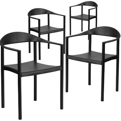 Flash Furniture 4 Pack HERCULES Series 1000 Lb. Capacity Plastic Cafe Stack Chair 2 Flash Furniture 4 Pack HERCULES Series 1000 Lb. Capacity Plastic Cafe Stack Chair - Image 2