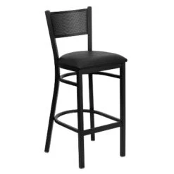 Flash Furniture Black Grid Back Metal Restaurant Barstool -Flash Furniture GUEST faed4795 7c97 4834 b521 1e2ffc8f5493