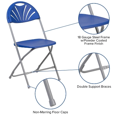 Flash Furniture 2 Pack HERCULES Series 650 Lb. Capacity Plastic Fan Back Folding Chair 9 Flash Furniture 2 Pack HERCULES Series 650 Lb. Capacity Plastic Fan Back Folding Chair - Image 9