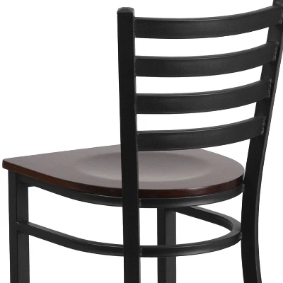 Flash Furniture Black Ladder Back Metal Restaurant Barstool 4 Flash Furniture Black Ladder Back Metal Restaurant Barstool - Image 4