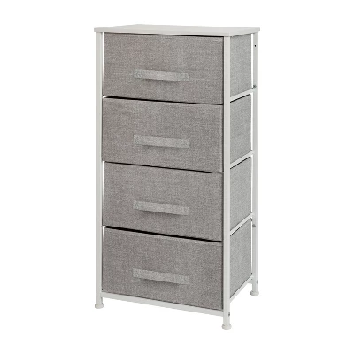 Flash Furniture 4 Drawer Wood Top Cast Iron Frame Vertical Storage Dresser With Easy Pull Fabric Drawers 10 Flash Furniture 4 Drawer Wood Top Cast Iron Frame Vertical Storage Dresser With Easy Pull Fabric Drawers - Image 10