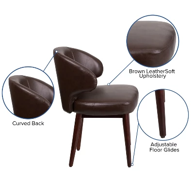 Flash Furniture Comfort Back Series Side Reception Chair With Walnut Legs 9 Flash Furniture Comfort Back Series Side Reception Chair With Walnut Legs - Image 9