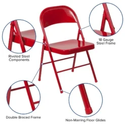 Flash Furniture 2 Pack HERCULES Series Double Braced Metal Folding Chair 15 Flash Furniture 2 Pack HERCULES Series Double Braced Metal Folding Chair -Flash Furniture GUEST fccbbfa2 ffd6 4784 bffd e059cbab6ae4