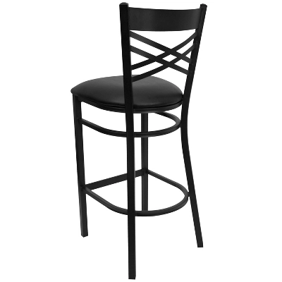 Flash Furniture Black ''X'' Back Metal Restaurant Barstool 6 Flash Furniture Black ''X'' Back Metal Restaurant Barstool - Image 6