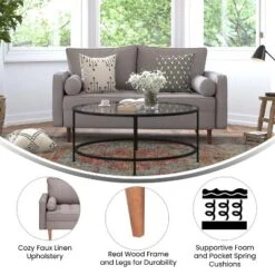 Flash Furniture Hudson Mid-Century Modern Loveseat Sofa With Tufted Upholstery & Solid Wood Legs 16 Flash Furniture Hudson Mid-Century Modern Loveseat Sofa With Tufted Upholstery & Solid Wood Legs -Flash Furniture GUEST fe476c28 1894 4fed 851e 3ae2eef4eb29