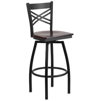 Flash Furniture Black ''X'' Back Swivel Metal Barstool 14 Flash Furniture Black ''X'' Back Swivel Metal Barstool - Image 14