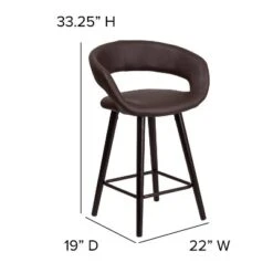 Flash Furniture Brynn Series 24'' High Contemporary Vinyl Rounded Back Counter Height Stool With Cappuccino Wood Frame 14 Flash Furniture Brynn Series 24'' High Contemporary Vinyl Rounded Back Counter Height Stool With Cappuccino Wood Frame -Flash Furniture GUEST fec88a7e 9cd8 45ab b003 375de3c475bc