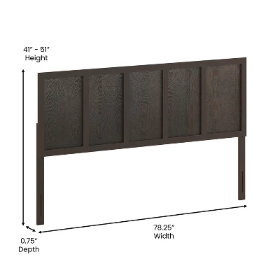 Flash Furniture Oliver Paneled Wooden Adjustable Headboard For Universal Metal Bed Frames 5 Flash Furniture Oliver Paneled Wooden Adjustable Headboard For Universal Metal Bed Frames - Image 5